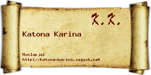 Katona Karina névjegykártya